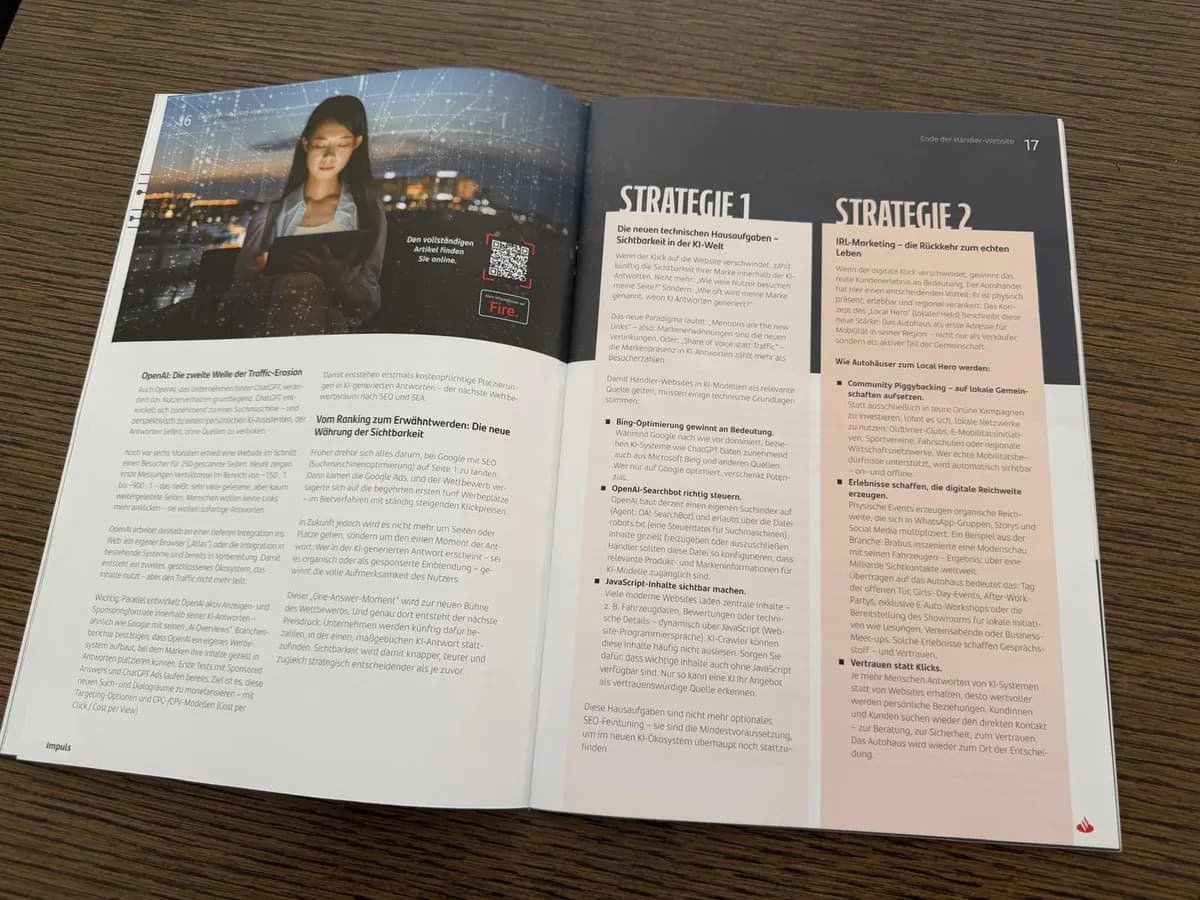 Folgeseiten des Beitrags in Santander Impulse mit den Abschnitten Strategie 1 und Strategie 2